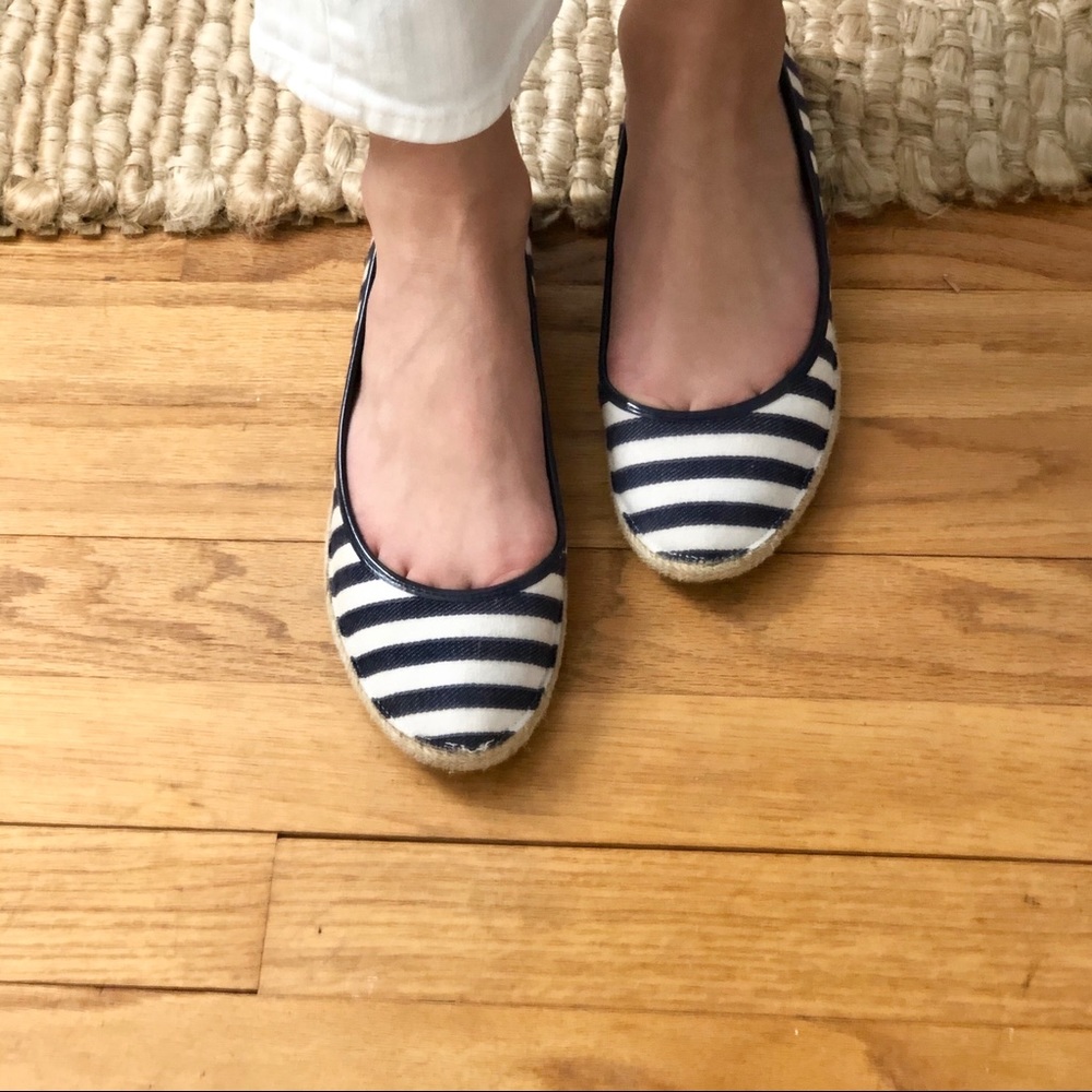 Nine West Navy Stripe Flat